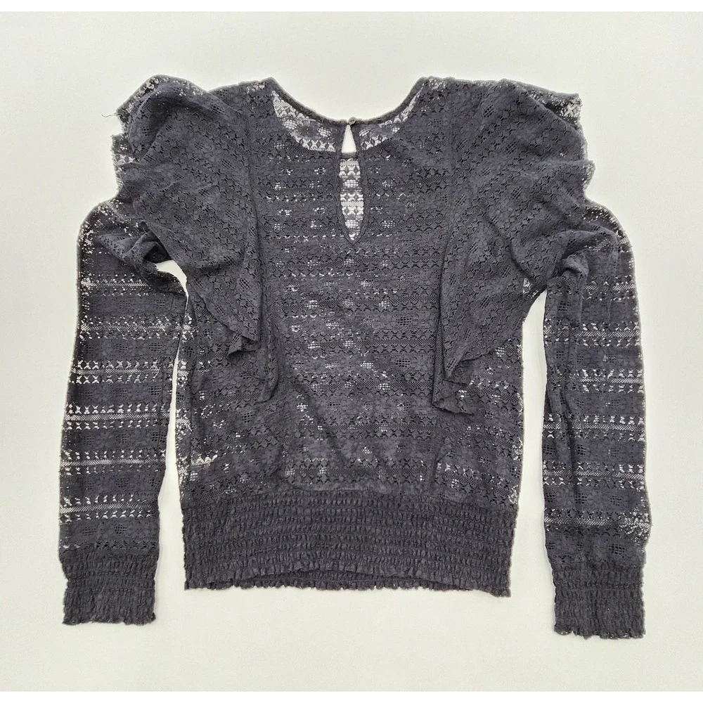MELROSE‎ AND MARKET NAVY BLUE SWEATER SIZE S WOMENS LACY TOP